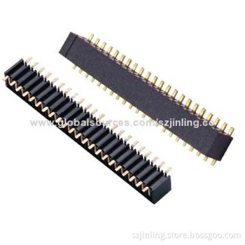 Bottom entry 2.54mm female header, smt dual row height 4.5mm